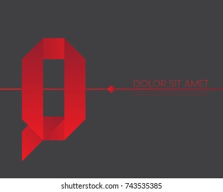 Q Font logo template Vector illustration