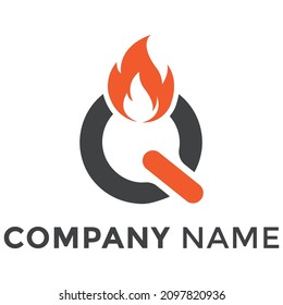 Q Fuego Letter Vector Logo