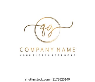 Q G Initial handwriting logo vector