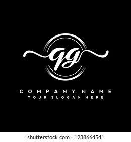 Q G Initial handwriting logo vector