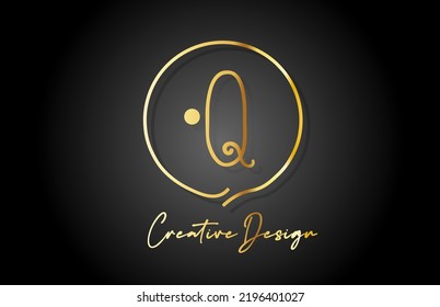 Q gold yellow alphabet letter logo icon design with luxury vintage style. Golden creative template for business and company