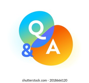 Q and A Gradient Bubbles, Question and Answer Web Icon. Uppercase Letters, FAQ, Communication, Chat Symbols for Infographic, Media Internet Content Isolated on White Background. Vector Illustration