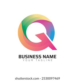 Q Gradient Colorful 3D Pro Logo

