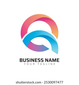 Q Gradiente colorido logotipo 3D Pro
