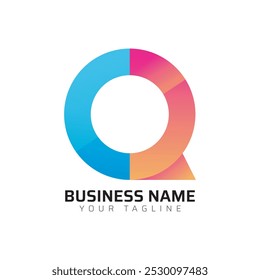 Q Gradient Colorful 3D Pro Logo
