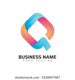 Q Gradient Colorful 3D Pro Logo
