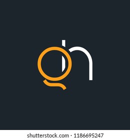 Q & H joint logo letter style design with business card template