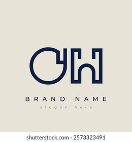 Q and H logo design. QH abstract Letters Logo Monogram. This logo design is the process of creating a visual symbol that represents a brand, company, or individual.