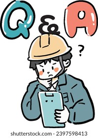 Q and A and hand-drawn illustration of a field worker bust up