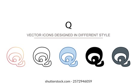 Q icon design with white background stock illustration