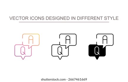 Q y un diseño de icono con fondo blanco Ilustración de stock