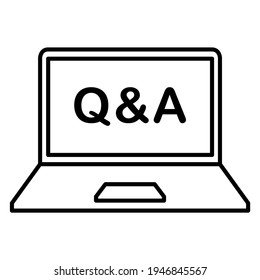 Q and A icon in modern outline style design. Vector illustration isolated on white background.