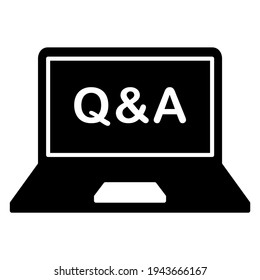 Q and A icon in modern silhouette style design. Vector illustration isolated on white background.