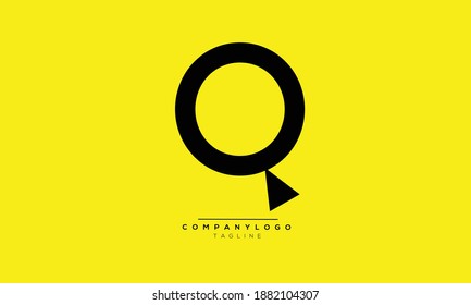 Q icon monogram letter text alphabet logo design