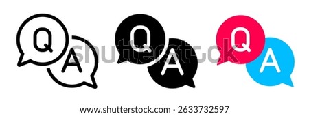 Q and A icon. Questions and Answers icon