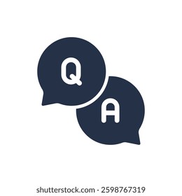 Q and A icon. Solid glyph series icon