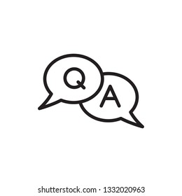 q and a icon vector line design