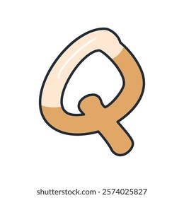 Q icon with white background vector stock illustration