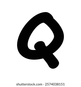 Q icon with white background vector stock illustration