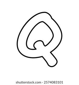 Q icon with white background vector stock illustration