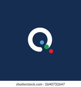 Q Information Technology Business Logo. A classic Artificial Intelligence icon for financial. A circle Q shaped icon