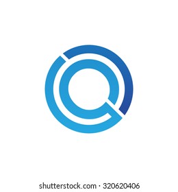 Q initial circle company or QO OQ logo blue