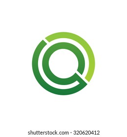 Q initial circle company or QO OQ logo green