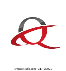 Q initial company red swoosh logo