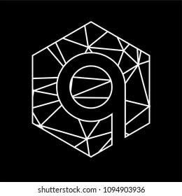 q initial diamond blockcahin geometric logo