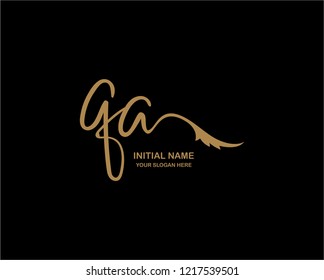 Q A Initial Handwriting Logo Template