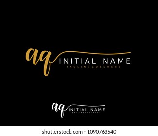A Q Initial handwriting logo vector. Hand lettering for designs.