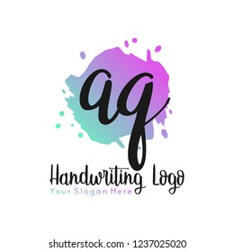 A Q Initial handwriting logo vector