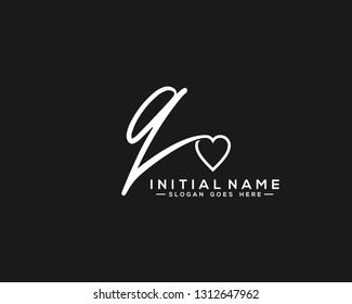 Q Initial Handwriting Logo Vector
