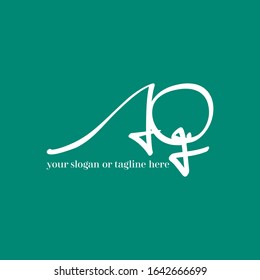 A Q Initial handwriting logo vector