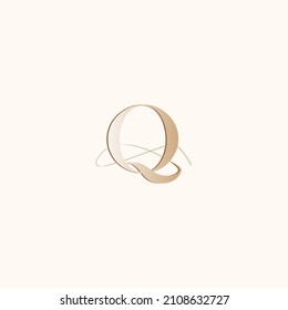 Q letra inicial y logotipo de firma. Un logotipo inicial de escritura a mano de concepto. Grabado de lujo.