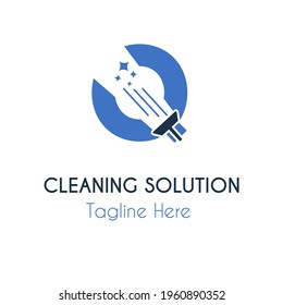 Q Initial letter Cleaning Service Simple Modern Logo Idea. Housekeeping, Renovation and maintenance service company logo template. Housework cleaner disinfectant retail Business Logo vector template