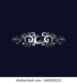 Q initial logo letter with beauty ornament for fashion industry