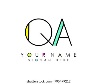 Q & A initial minimalist logo template vector