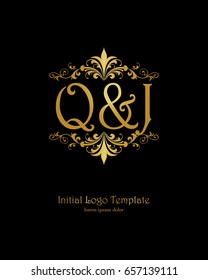 Q Initial Wedding Logo Template Vector Stock Vector (Royalty Free