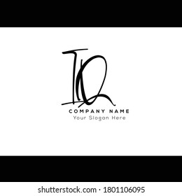 I Q IQ Initial letter handwriting and signature logo. Beauty vector initial logo .Fashion, boutique, floral and botanical
