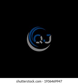 Q J  Unique abstract geometric vector logo design
