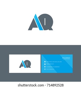 A Q joint logo bold letter design with business card template