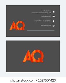A & Q joint logo line letter logo design with business card template