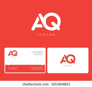 A & Q joint logo round shape letters with business card template