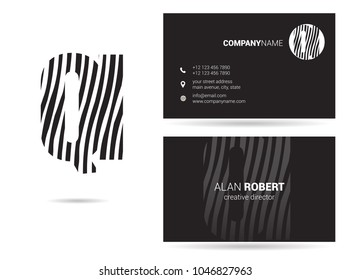 Q & I joint logo waves letter design with business card template