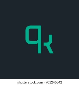 Q K joint logo design vector template