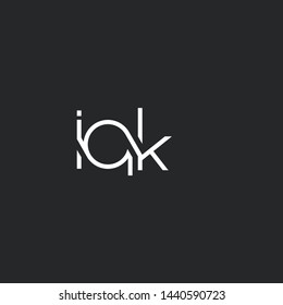 I Q K letters Joint logo icon vector template.