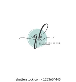 Q K QK Initial logo template vector