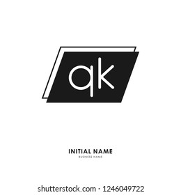 Q K QK Initial logo letter with minimalist concept. Vector with scandinavian style logo.