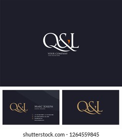 Q & L letters Joint logo icon and Business card vector template.